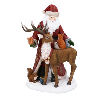Santa with Forest Animals Ornament 29cm