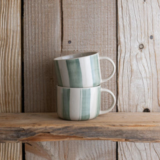 Cornflower Mug Brushed Sage Green Medium Set of 2