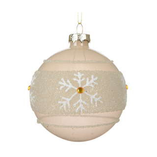Transparent White with Snow Dusted Snowflake Bauble