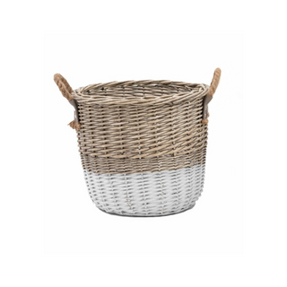 Willow Storage Basket Natural/White Lrg