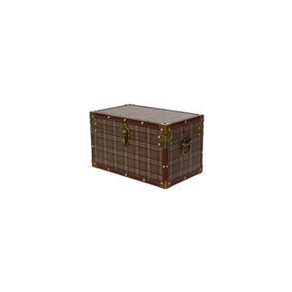 Tartan Leather Storage Trunk Small