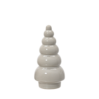White 6 Teir Curved Christmas Tree 15cm 