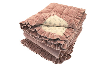 Matilda Velvet Ruffle Bedspread Rosewood