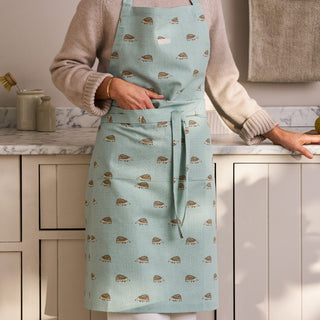 Hedgehogs Apron Soft Green