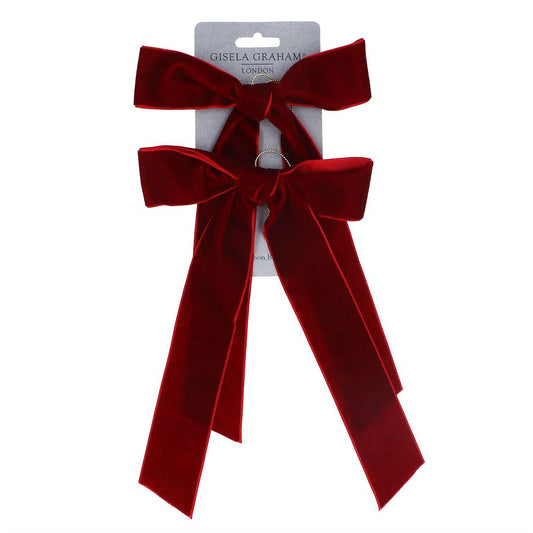 Plum Decoration Velvet Bows 2Pk