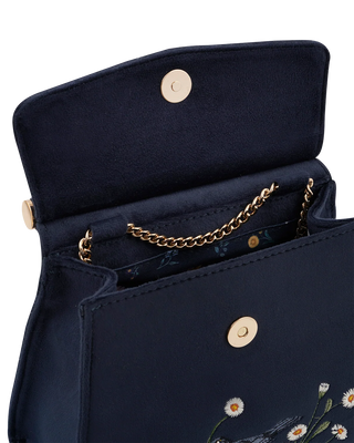 Blackbird Navy Mini Velvet Tote