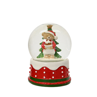 Mrs Bear with Pudding Snow Globe