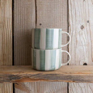 Cornflower Mug Brushed Sage Green Large Set of 2