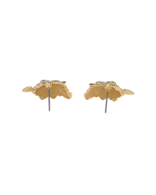 Enamel Hydrangea Gold Earrings