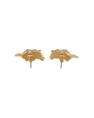 Enamel Hydrangea Gold Earrings