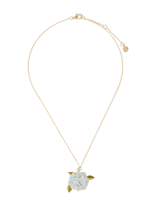 Enamel Hydrangea Gold Necklace