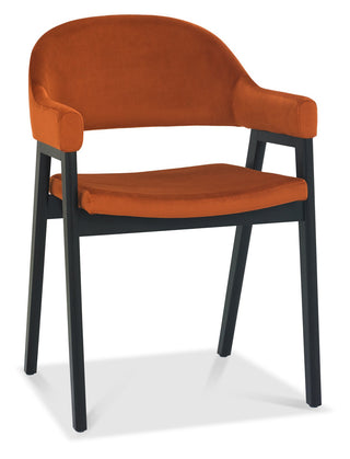Camden Peppercorn Upholstered Arm Chair - Rust Velvet Fabric
