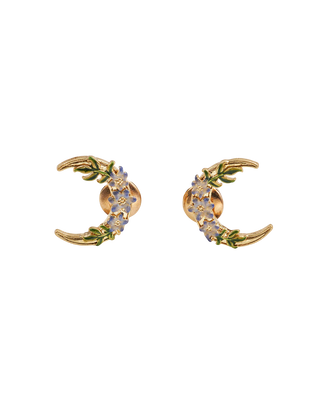 Gold Nightshade Moon Stud Earrings