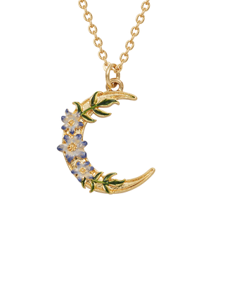 Gold Nightshade Moon Pendant Necklace