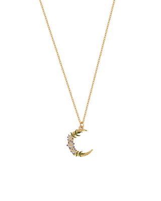 Gold Nightshade Moon Pendant Necklace