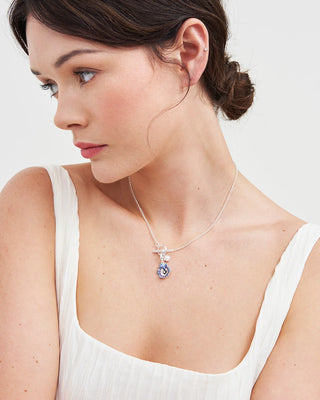 Pansy Pearl Silver Toggle Necklace