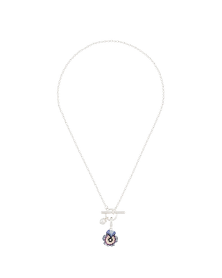 Pansy Pearl Silver Toggle Necklace