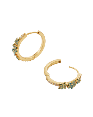Gold Floral Wreath Hoop Earrings