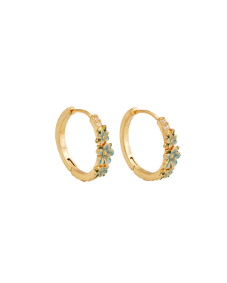 Gold Floral Wreath Hoop Earrings