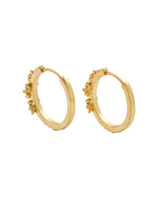 Gold Floral Wreath Hoop Earrings