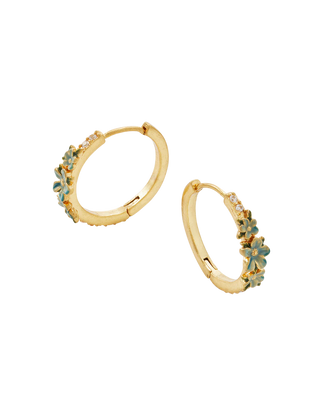 Gold Floral Wreath Hoop Earrings