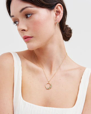 Gold Floral Wreath Necklace