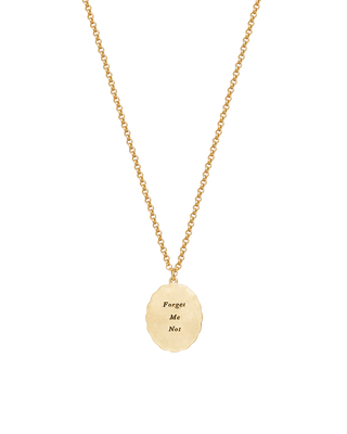 Gold Forget Me Not Pearl Cameo Necklace
