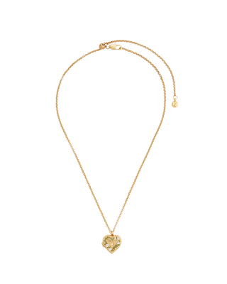 Gold Jasmine Heart Locket Necklace