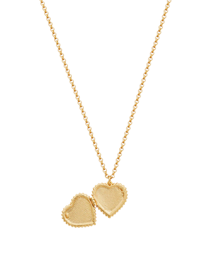 Gold Jasmine Heart Locket Necklace
