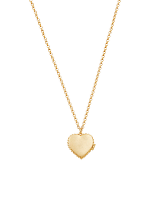 Gold Jasmine Heart Locket Necklace