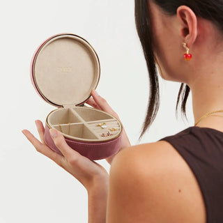 Floral Wreath Embroidered Round Jewellery Box