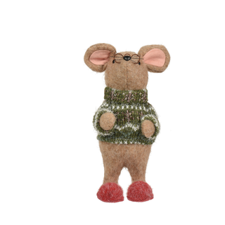 Wool Mouse in Knitted Jumper Ornament