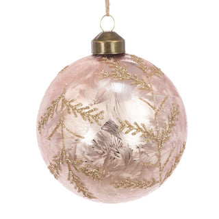 Glass Pink Adley Bauble 10cm
