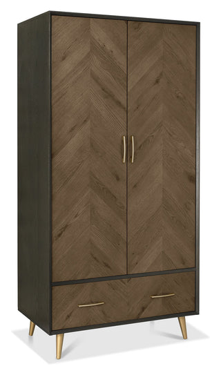 Sienna Fumed Oak & Peppercorn Double Wardrobe