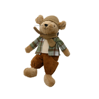 Mr Mouse in Checked Shirt Sitting Ornament