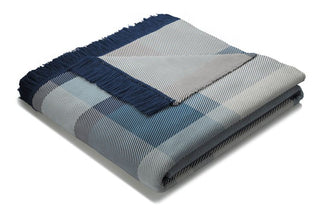 Oversized Check Blue/Grey Throw