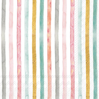 Flamingo Fever Stripe Rose Napkins