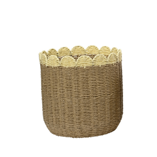 Sallop Edge Lemon Woven Round Basket