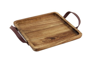 Acacia Square Medium Tray with Handles