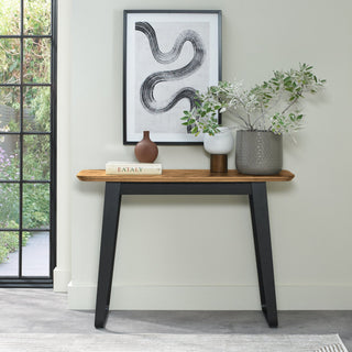 Emerson Rustic Oak & Peppercorn Console Table