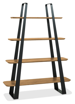 Emerson Rustic Oak & Peppercorn Open Display Unit