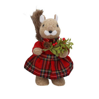 Mrs Squirrel Tartan Fabric Ornament