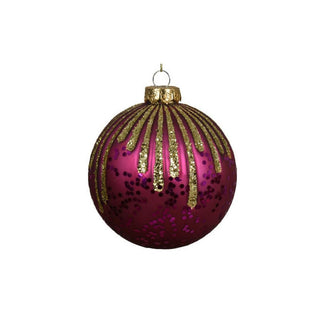 Pomegranite Pink with Gold Lines Bauble