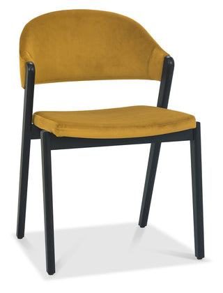 Camden Peppercorn Upholstered Chair - Mustard Velvet Fabric