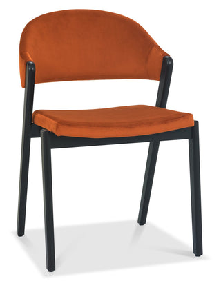 Camden Peppercorn Upholstered Chair - Rust Velvet Fabric