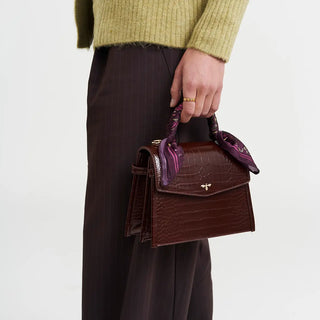 Eliza Small Croc Top Handle Bag