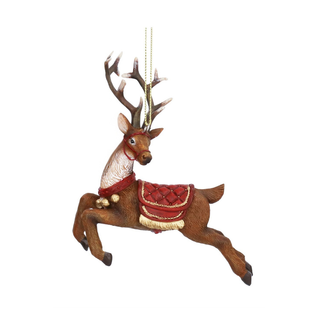 Prancing Reindeer Head Side Tree Decoration