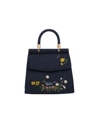 Blackbird Navy Mini Velvet Tote