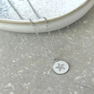 Tarnish Resistant Glimmer Star Necklace Silver