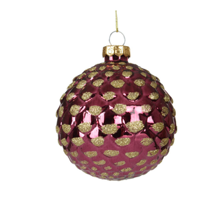 Rose Pinecone Design Glass Bauble
